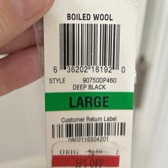 JM Collection Boiled Wool Sweater Jacket Black Broach Quiet Luxury L NWT - Picture 12 of 13